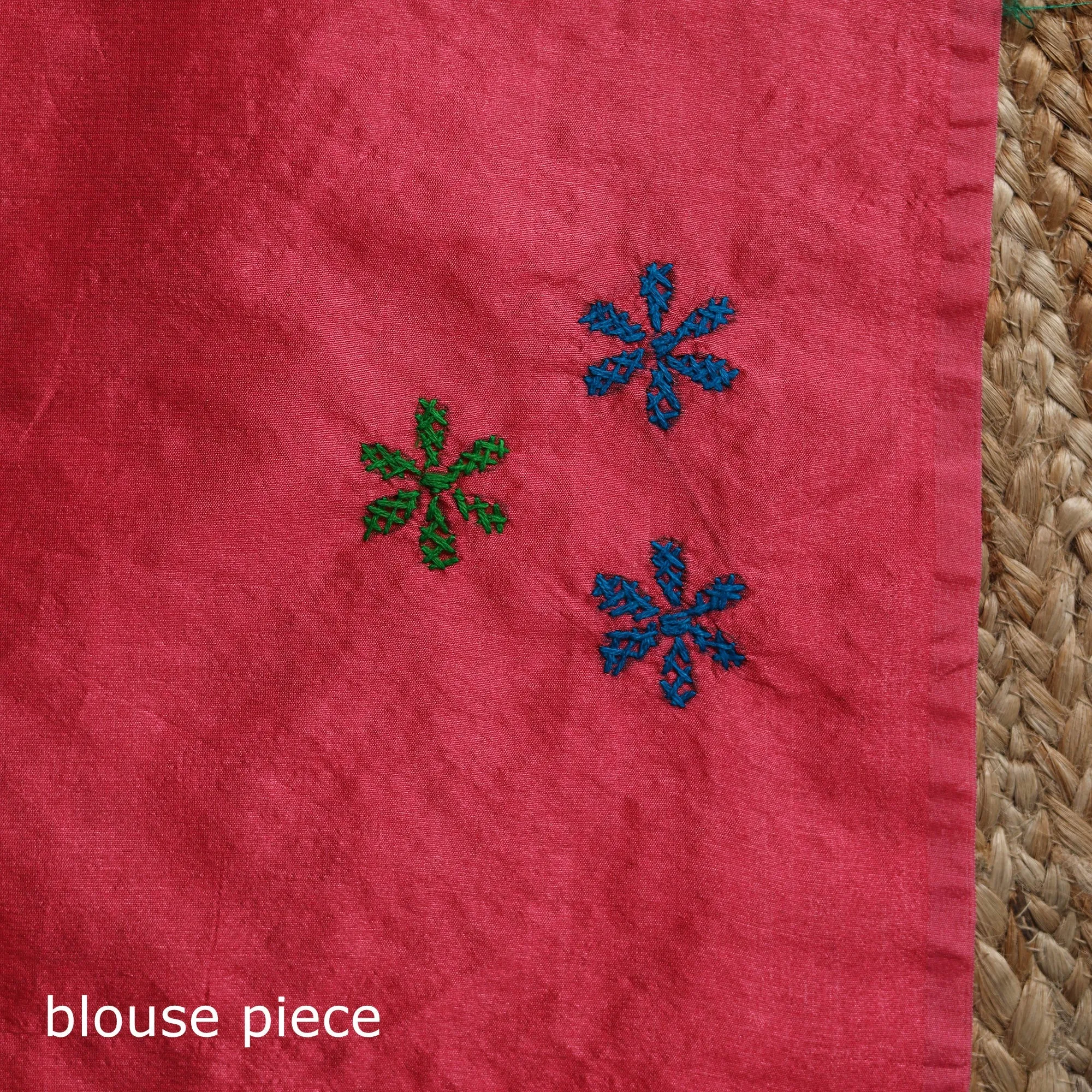 Pink - Bengal Hand Embroidered Silk Nakshi Kantha Saree 18 sold by Itokri product image thumbnail 5