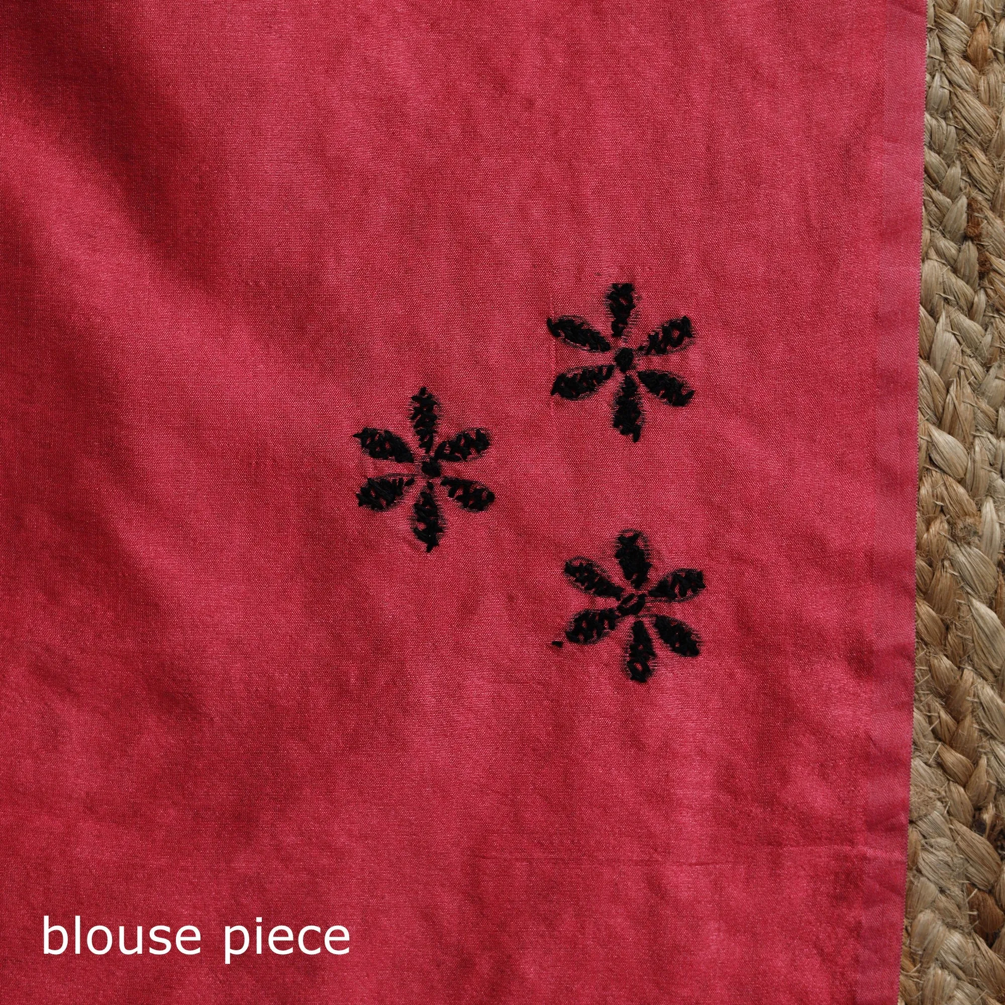 Pink - Bengal Hand Embroidered Silk Nakshi Kantha Saree 16 sold by Itokri product image thumbnail 5