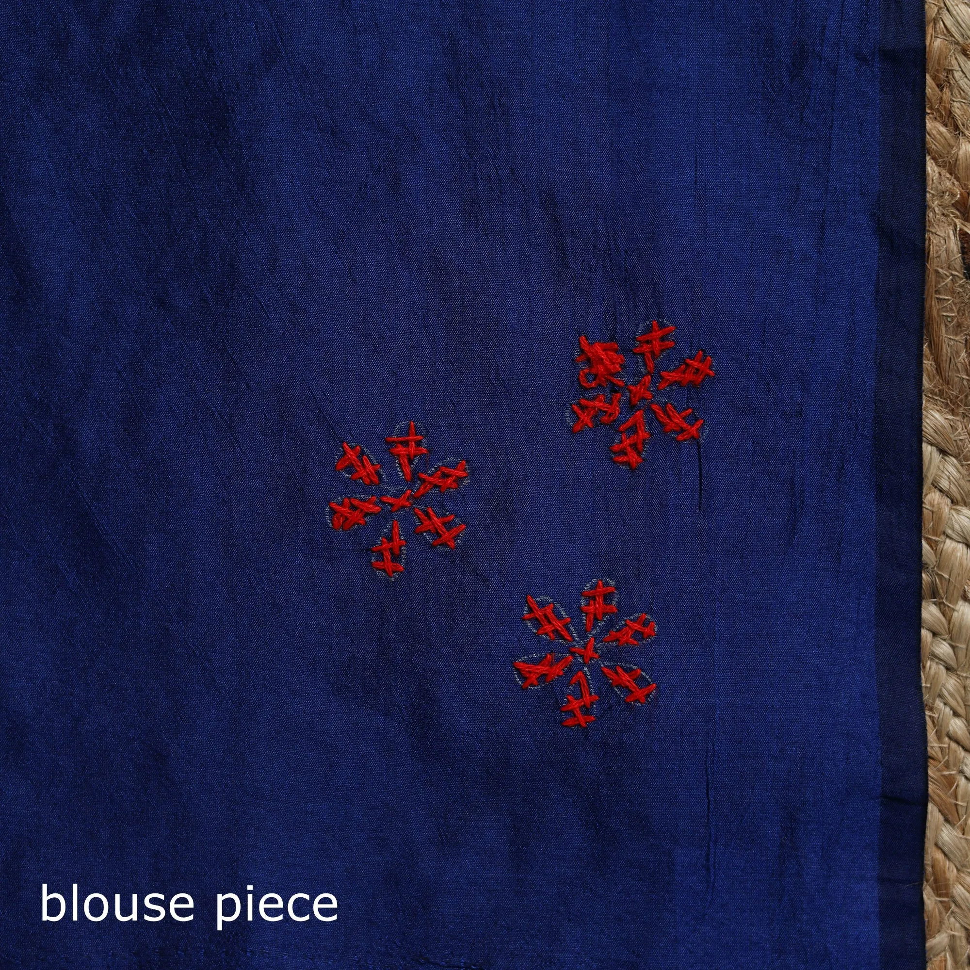 Blue - Bengal Hand Embroidered Silk Nakshi Kantha Saree 14 sold by Itokri product image thumbnail 5