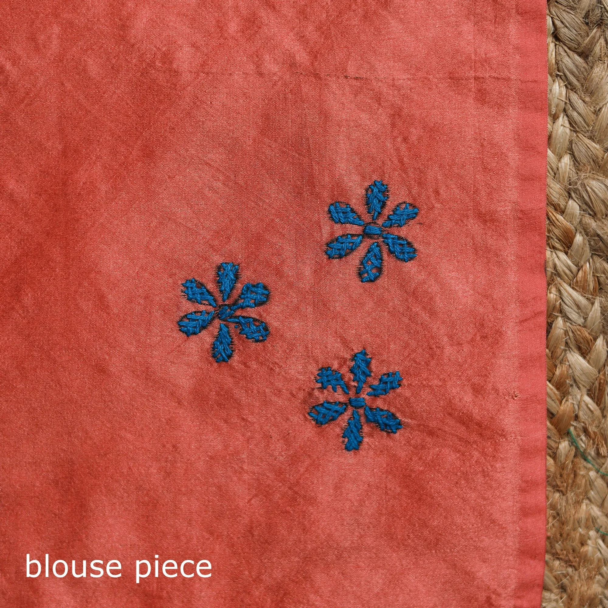 Peach - Bengal Hand Embroidered Silk Nakshi Kantha Saree 09 sold by Itokri product image thumbnail 5