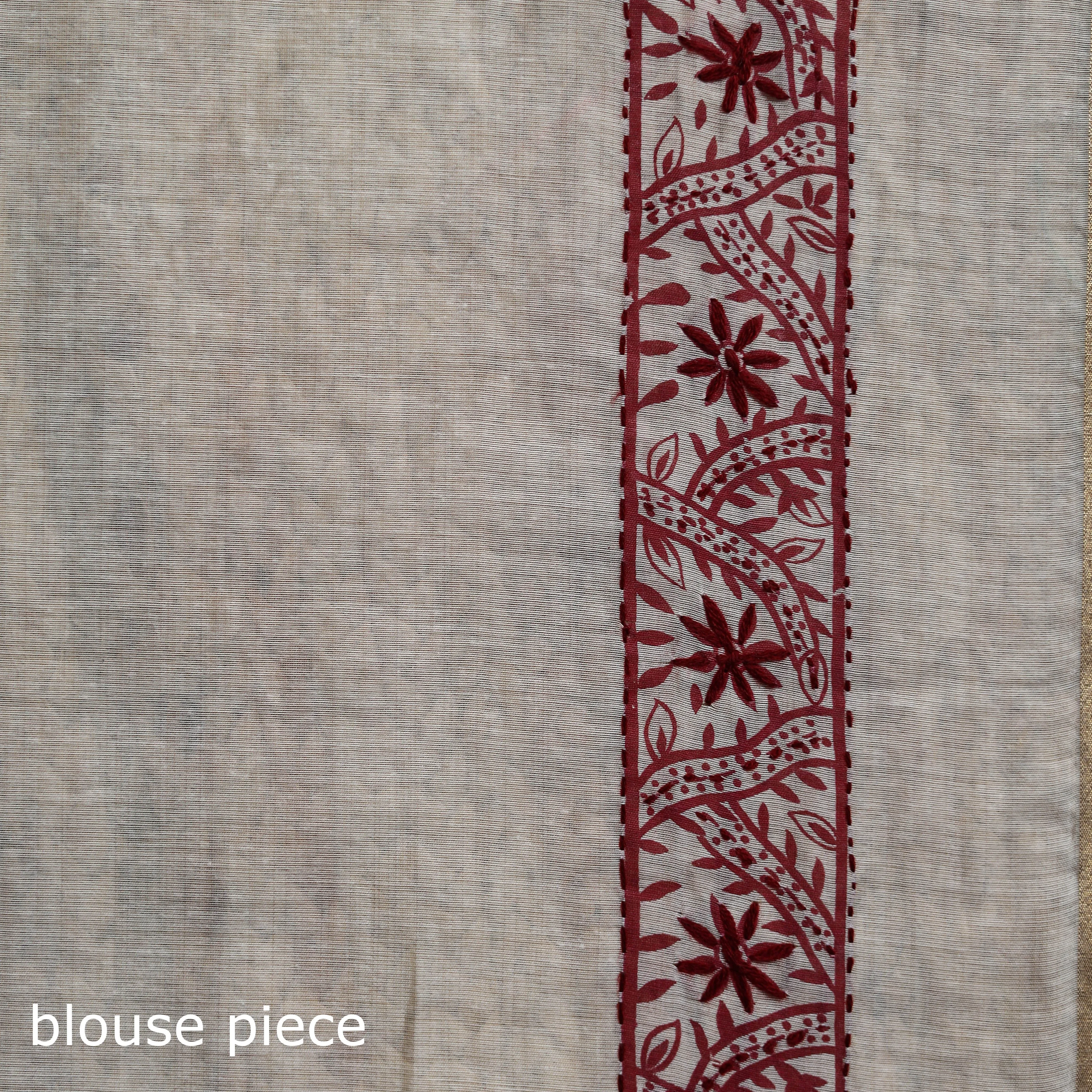 Bengal Hand Embroidery Silk Cotton Chapa Work Kantha Saree 36 sold by Itokri product image thumbnail 5