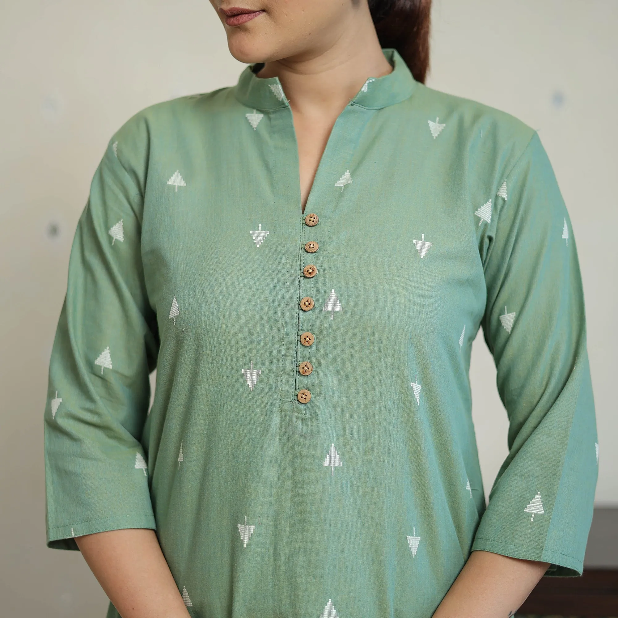 Green - Jacquard Cotton Straight Kurta 13 sold by Itokri product image thumbnail 5