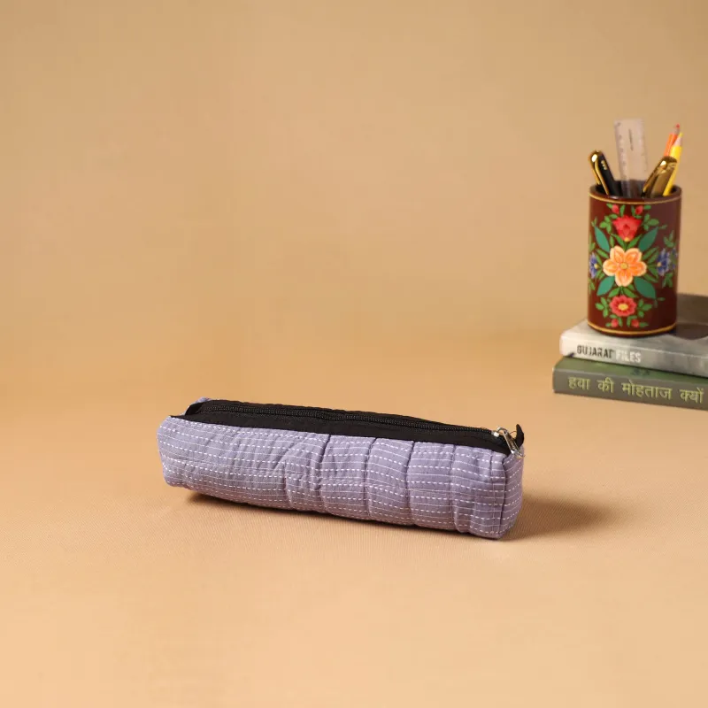 Purple - Handcrafted Quilted Pencil Pouch 34 made by Itokri