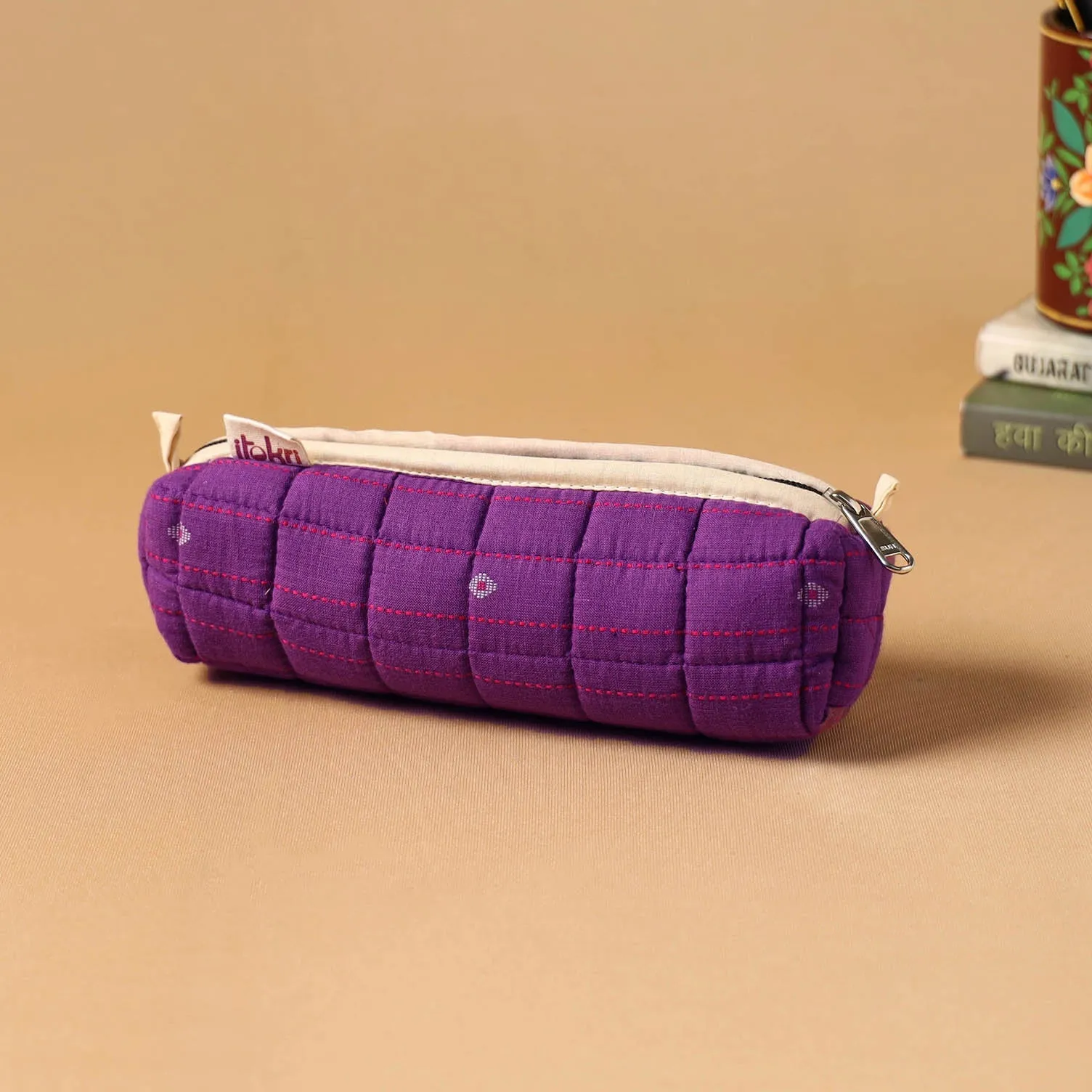 Purple - Handcrafted Quilted Pencil Pouch 02 sold by Itokri product image thumbnail 2