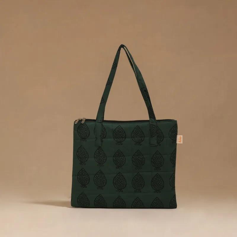 Green - Handcrafted Quilted Handbag 102 sold by Itokri