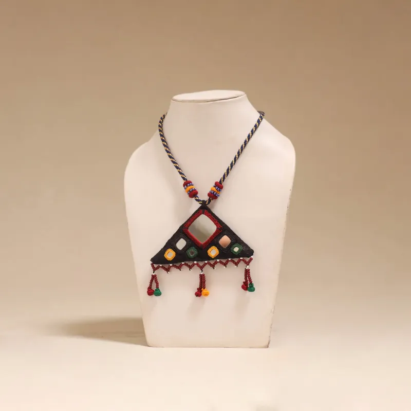 Black - Banjara Embroidery Mirror & Bead Work Handmade Necklace 04 made by Itokri
