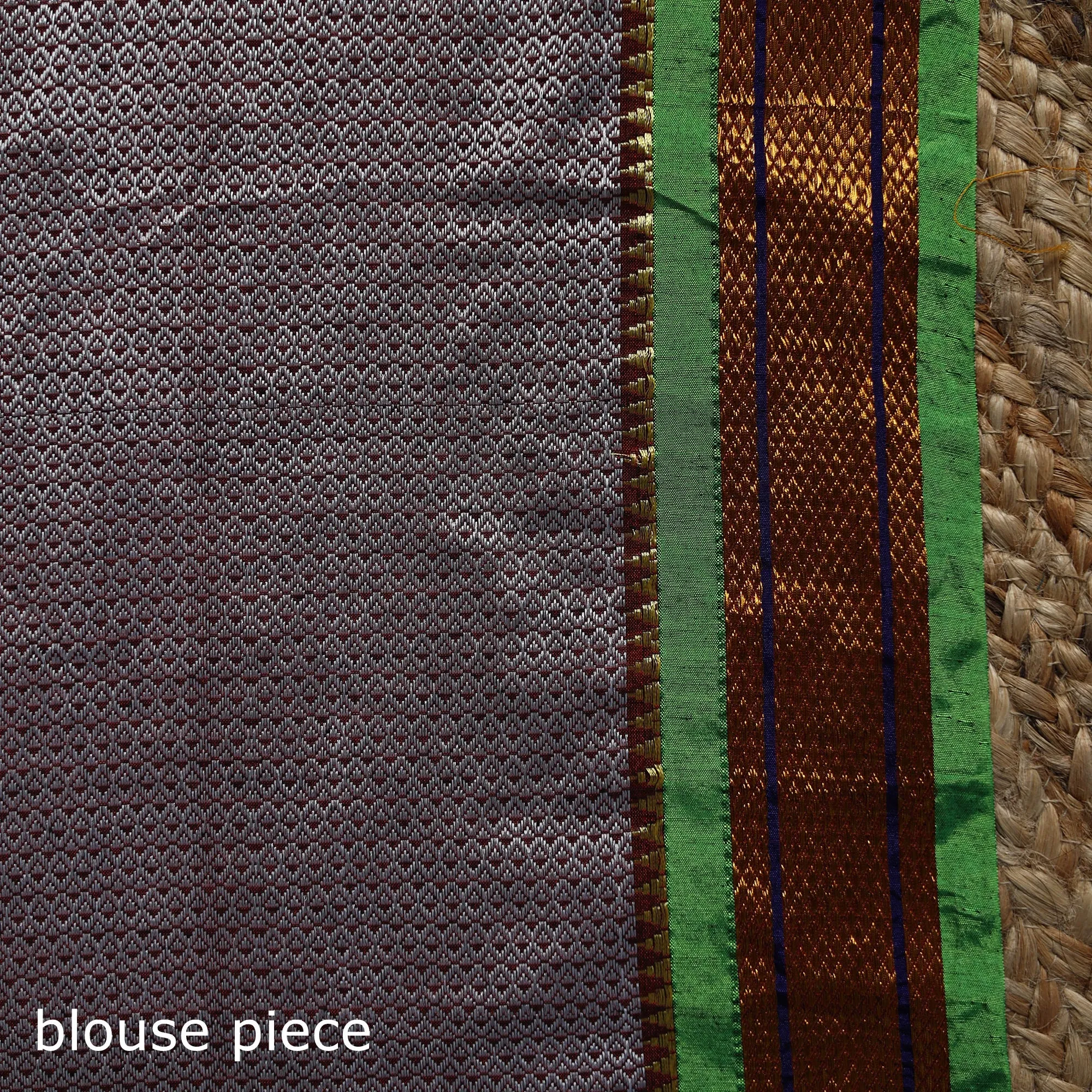 Maroon - Silk Cotton Khun Saree with Ilkal Pallu Chikki Paras Border 32 sold by Itokri product image thumbnail 5