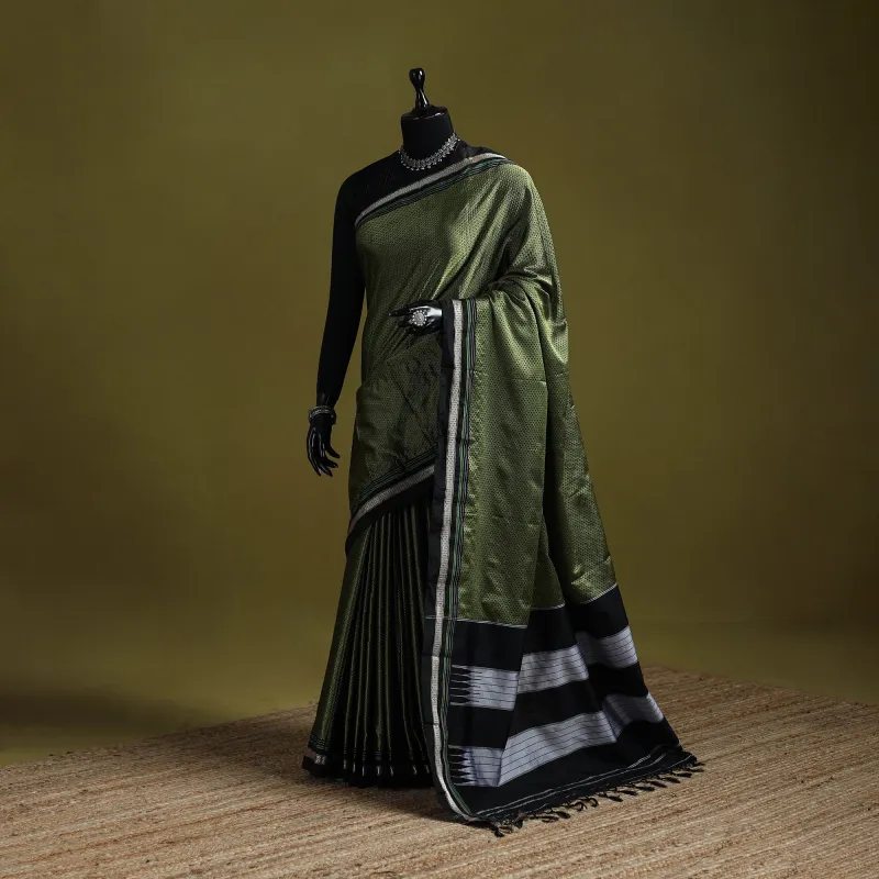 Silk Cotton Khun Saree with Ilkal Pallu Chikki Paras Border 35 sold by Itokri