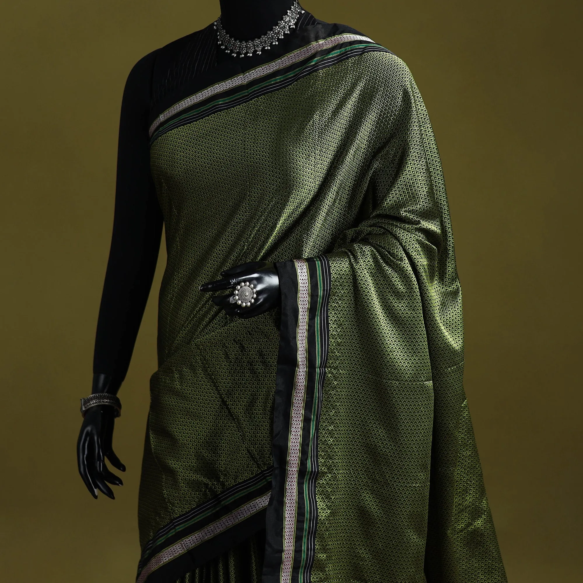 Silk Cotton Khun Saree with Ilkal Pallu Chikki Paras Border 35 sold by Itokri product image thumbnail 2