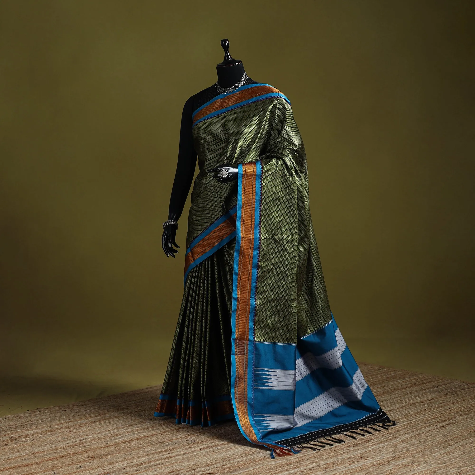 Silk Cotton Khun Saree with Ilkal Pallu Chikki Paras Border 34 sold by Itokri