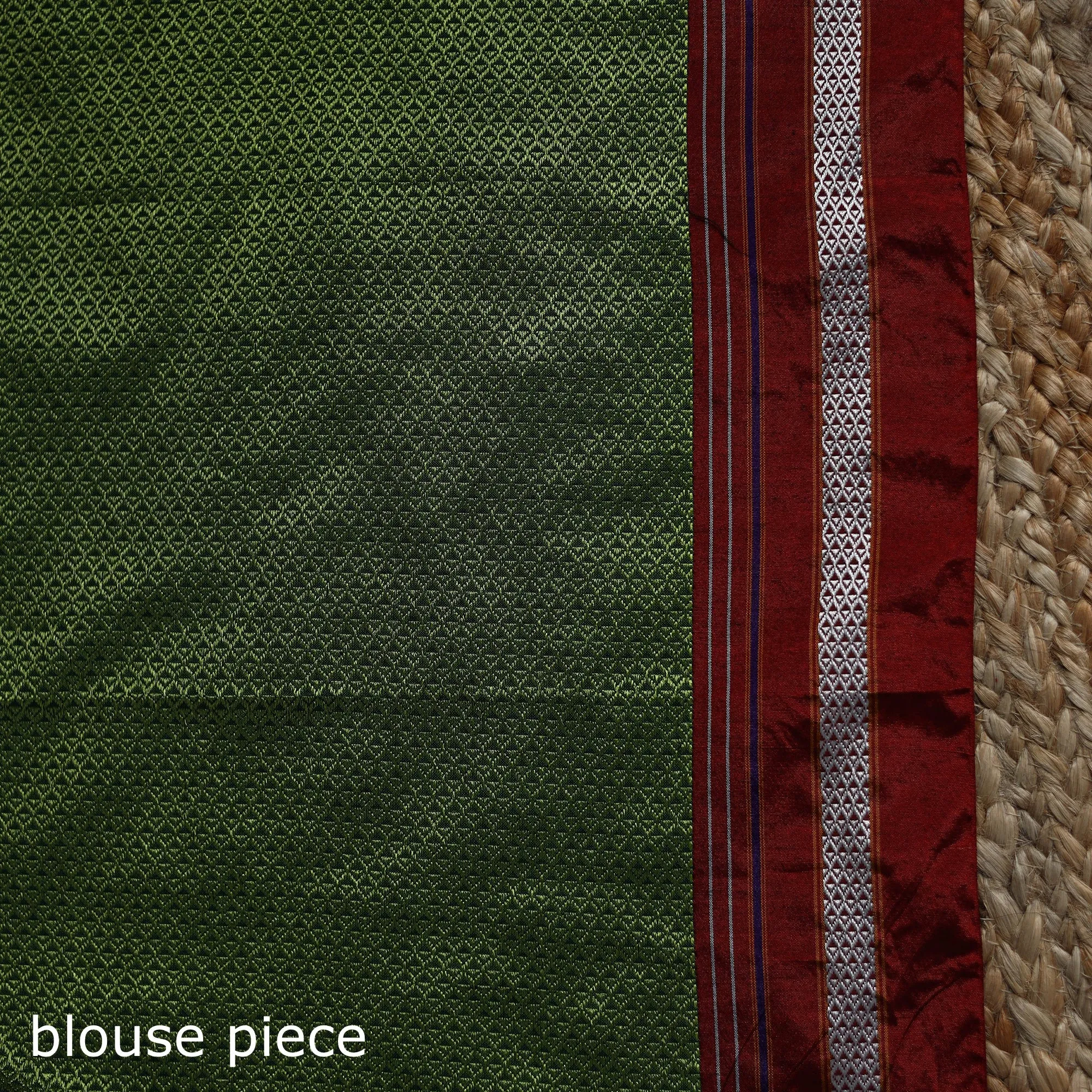 Green - Silk Cotton Khun Saree with Ilkal Pallu Chikki Paras Border 31 sold by Itokri product image thumbnail 5