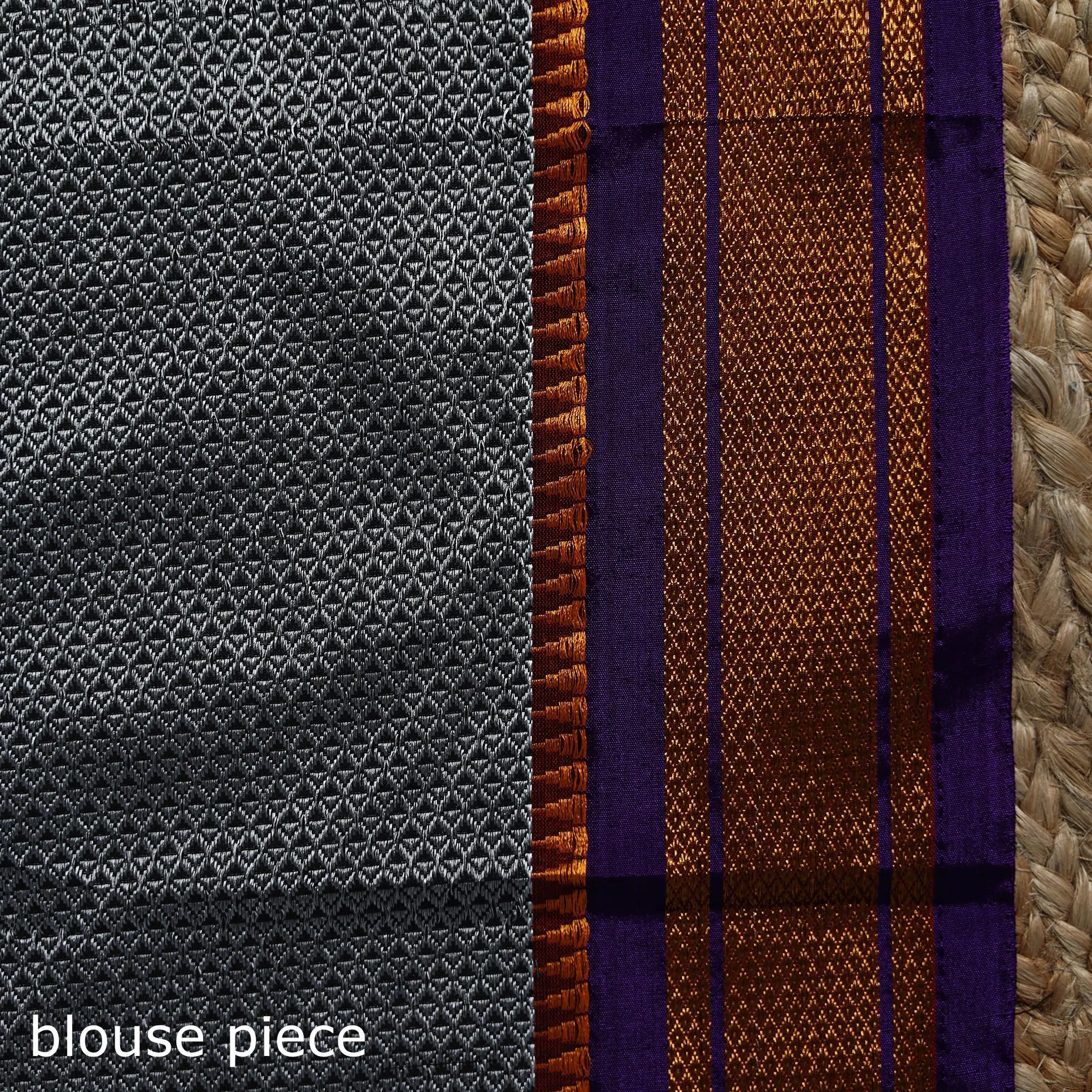 Grey - Silk Cotton Khun Saree with Ilkal Pallu Chikki Paras Border 25 sold by Itokri product image thumbnail 5