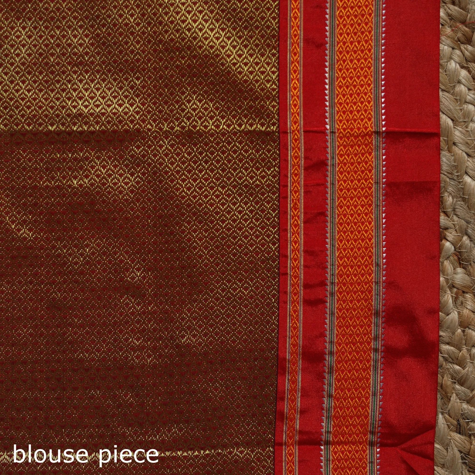 Orange - Silk Cotton Khun Saree with Ilkal Pallu Chikki Paras Border 22 sold by Itokri product image thumbnail 5