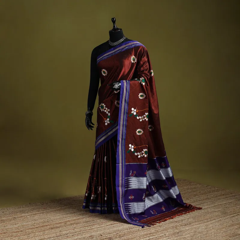 Nath Work Silk Cotton Khun Saree 15 sold by Itokri