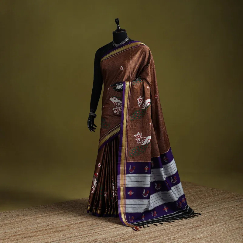 Nath Work Silk Cotton Khun Saree 12 made by Itokri