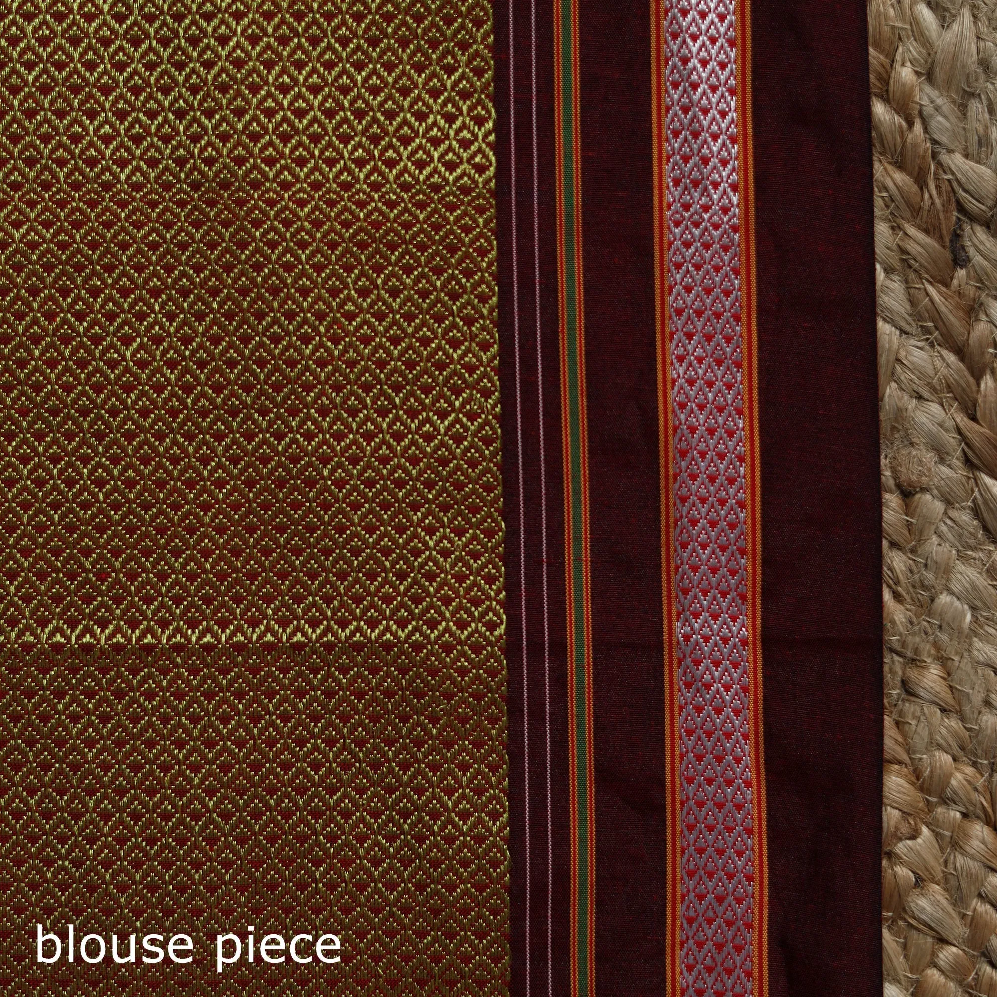 Yellow - Nath Work Silk Cotton Khun Saree 09 sold by Itokri product image thumbnail 5