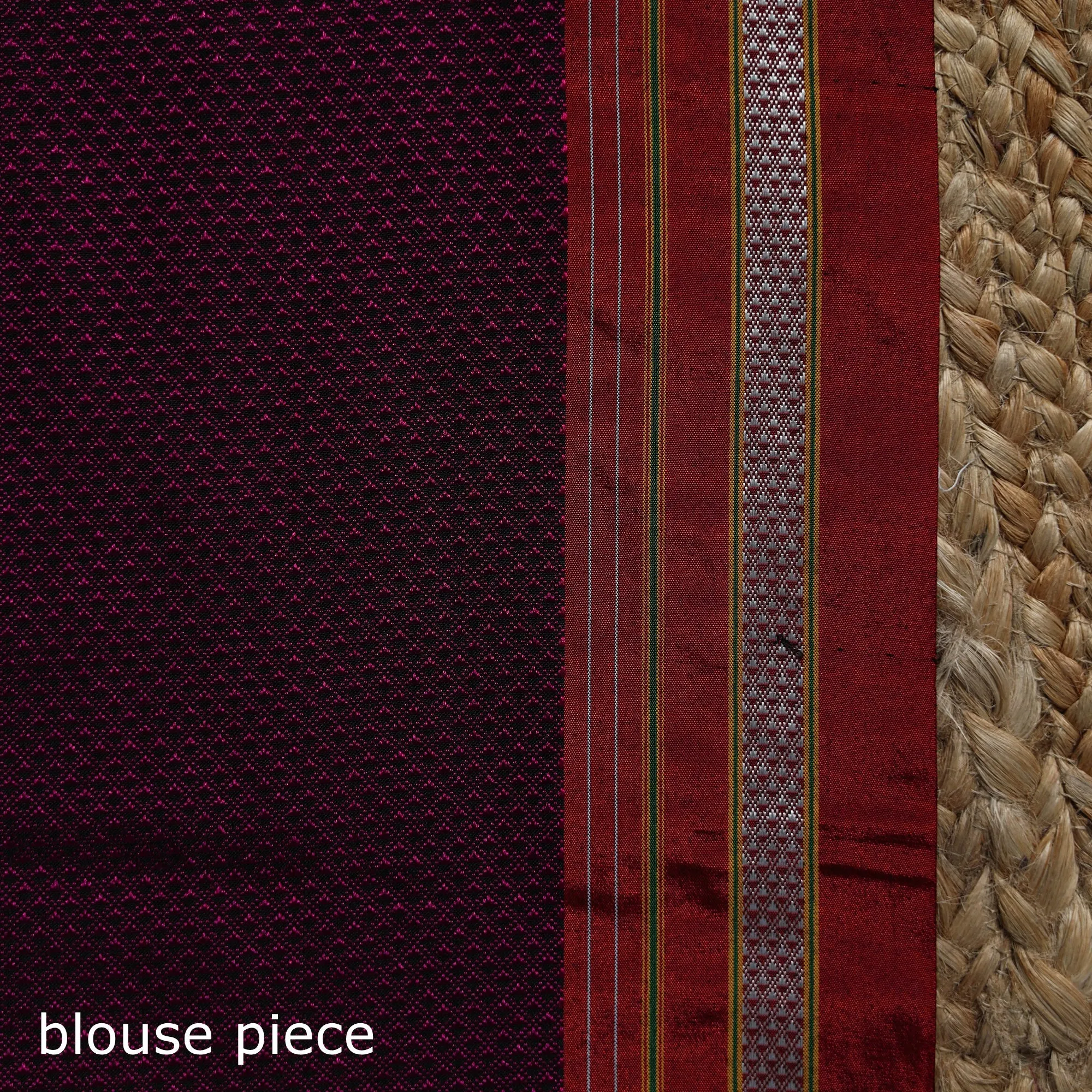 Purple - Nath Work Silk Cotton Khun Saree 05 sold by Itokri product image thumbnail 5
