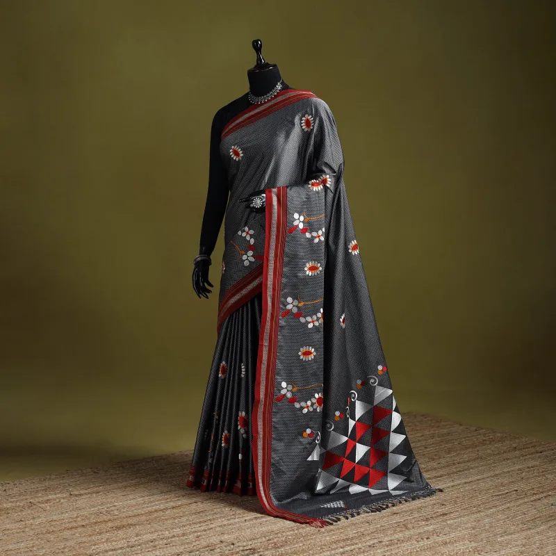 Nath Work Silk Cotton Khun Saree 01 sold by Itokri