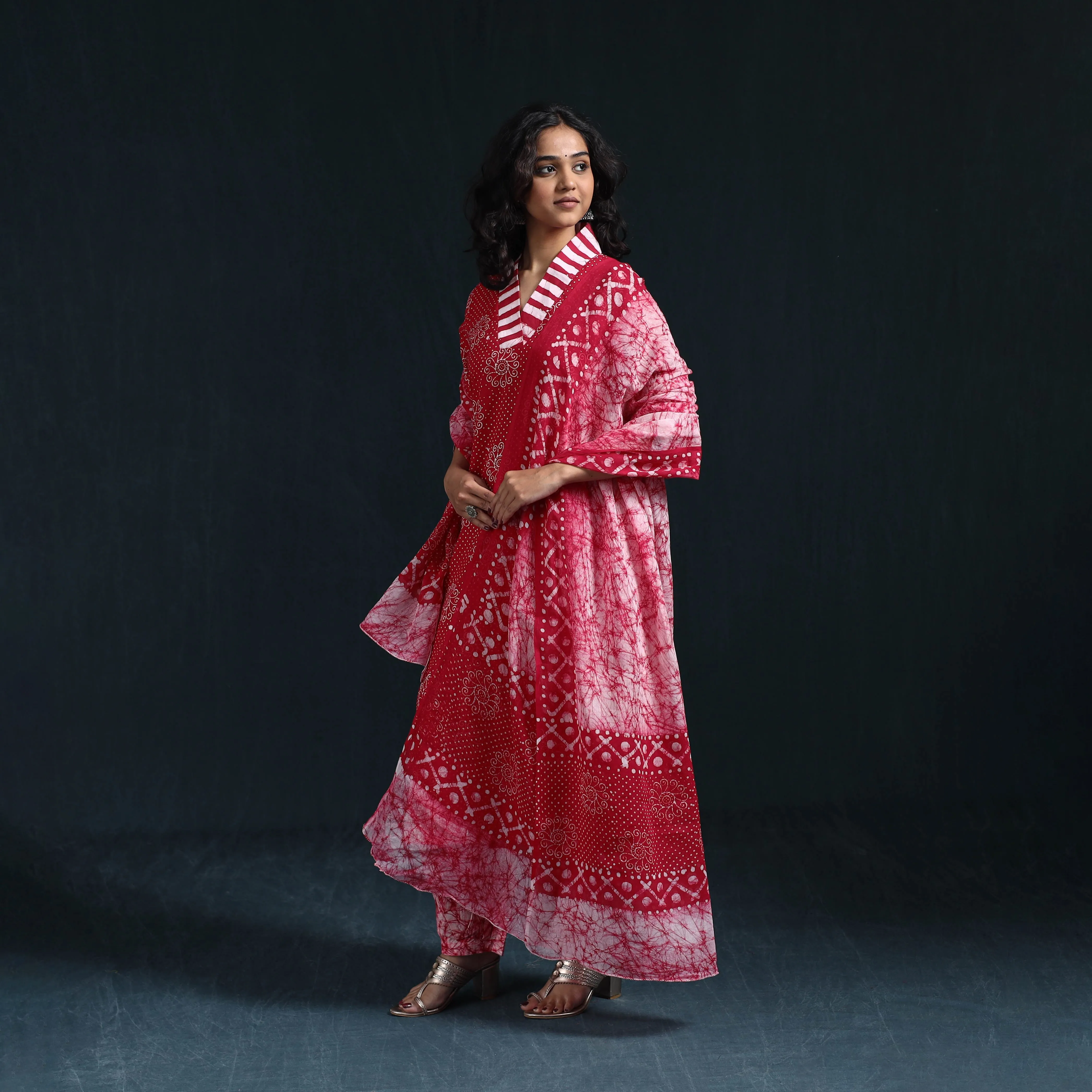 Hand Block Batik Print Cotton Suit Set with Dupatta for women 15 sold by Itokri product image thumbnail 2