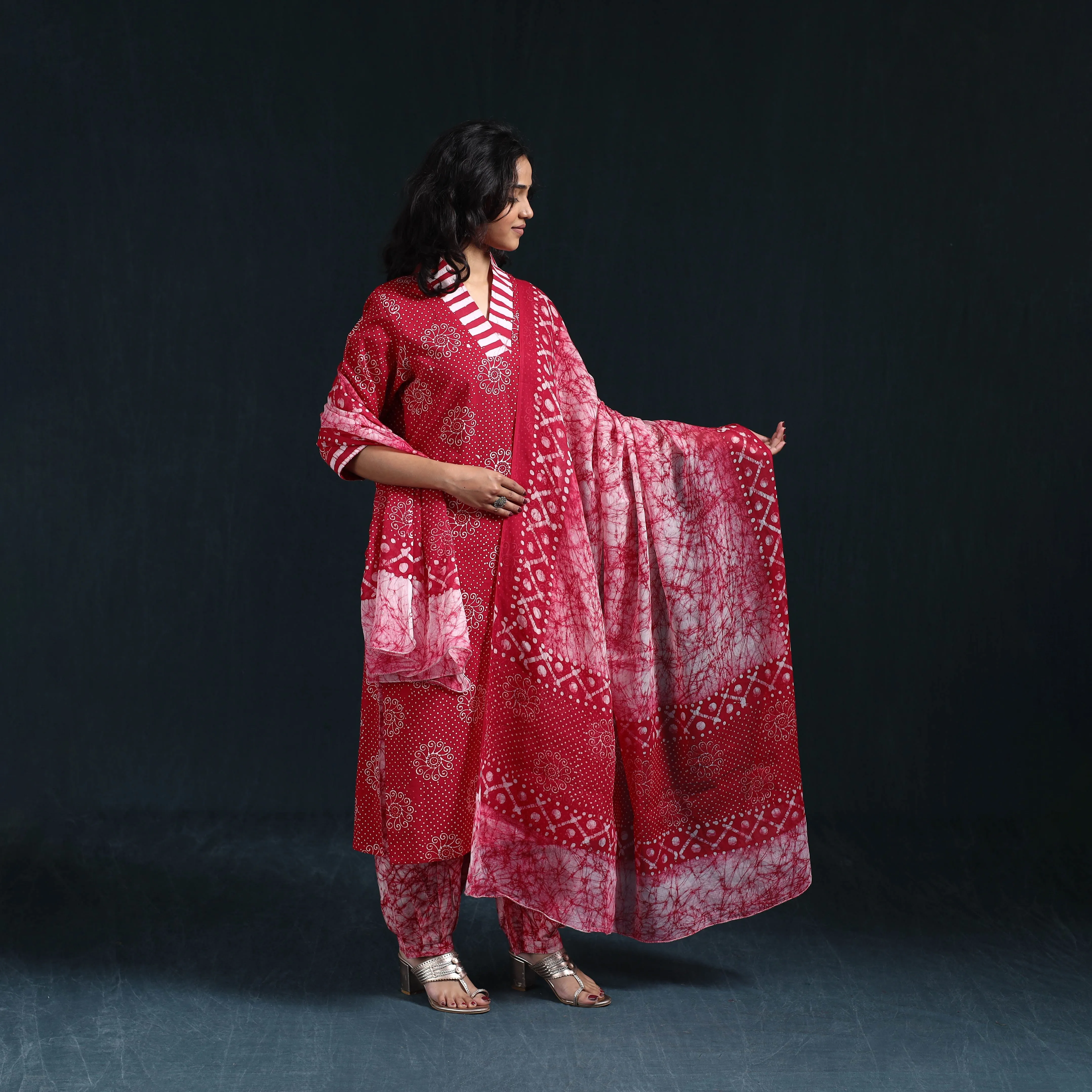 Hand Block Batik Print Cotton Suit Set with Dupatta for women 15 sold by Itokri