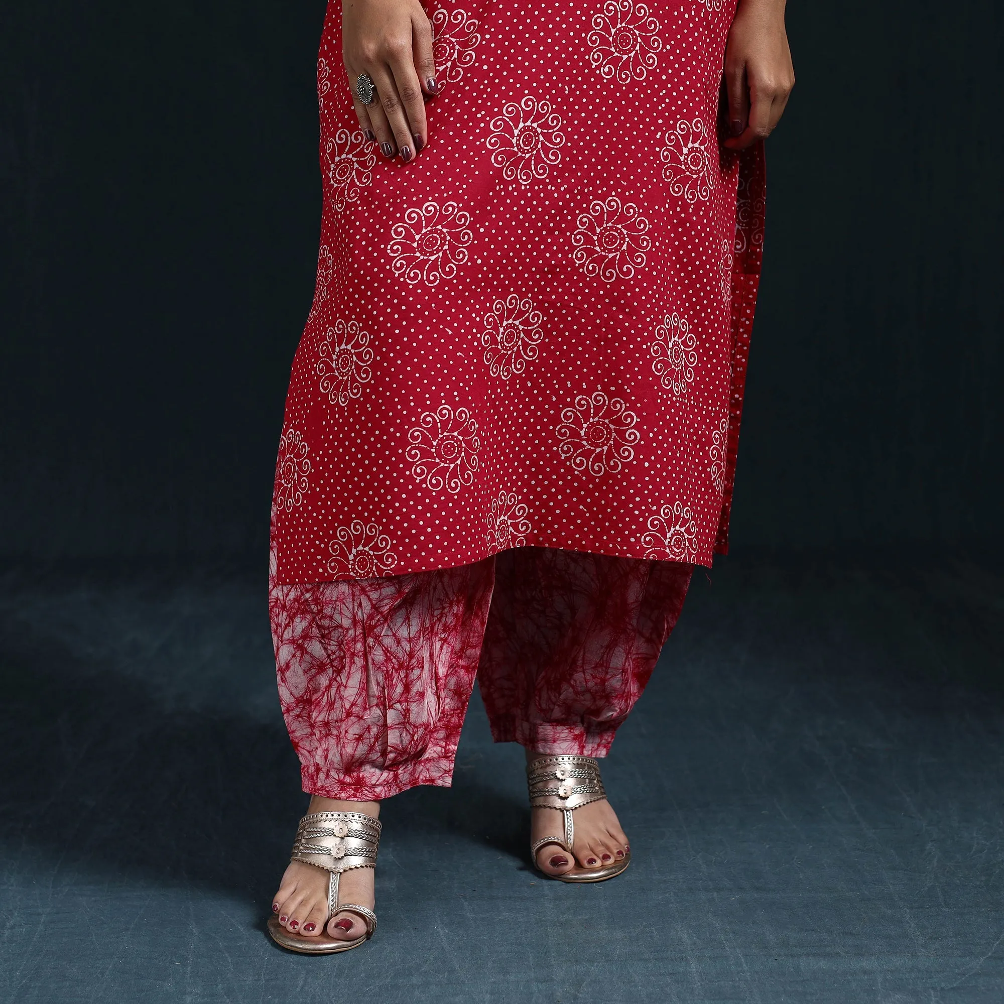 Hand Block Batik Print Cotton Suit Set with Dupatta for women 15 sold by Itokri product image thumbnail 5