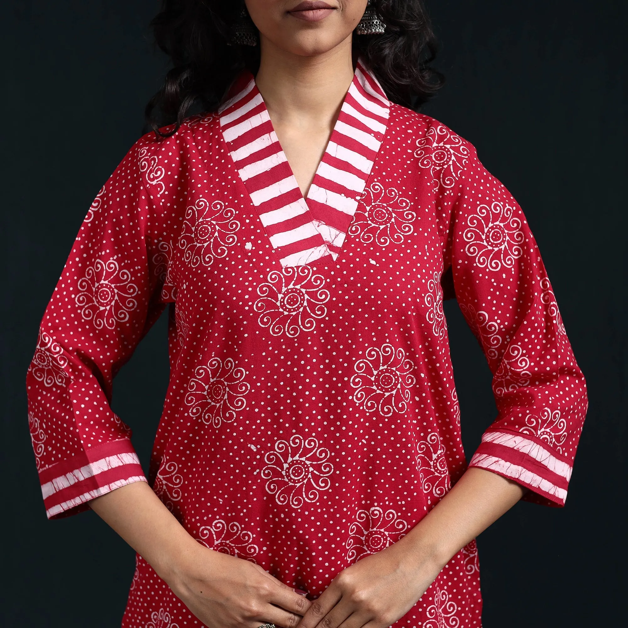 Hand Block Batik Print Cotton Suit Set with Dupatta for women 15 sold by Itokri product image thumbnail 3