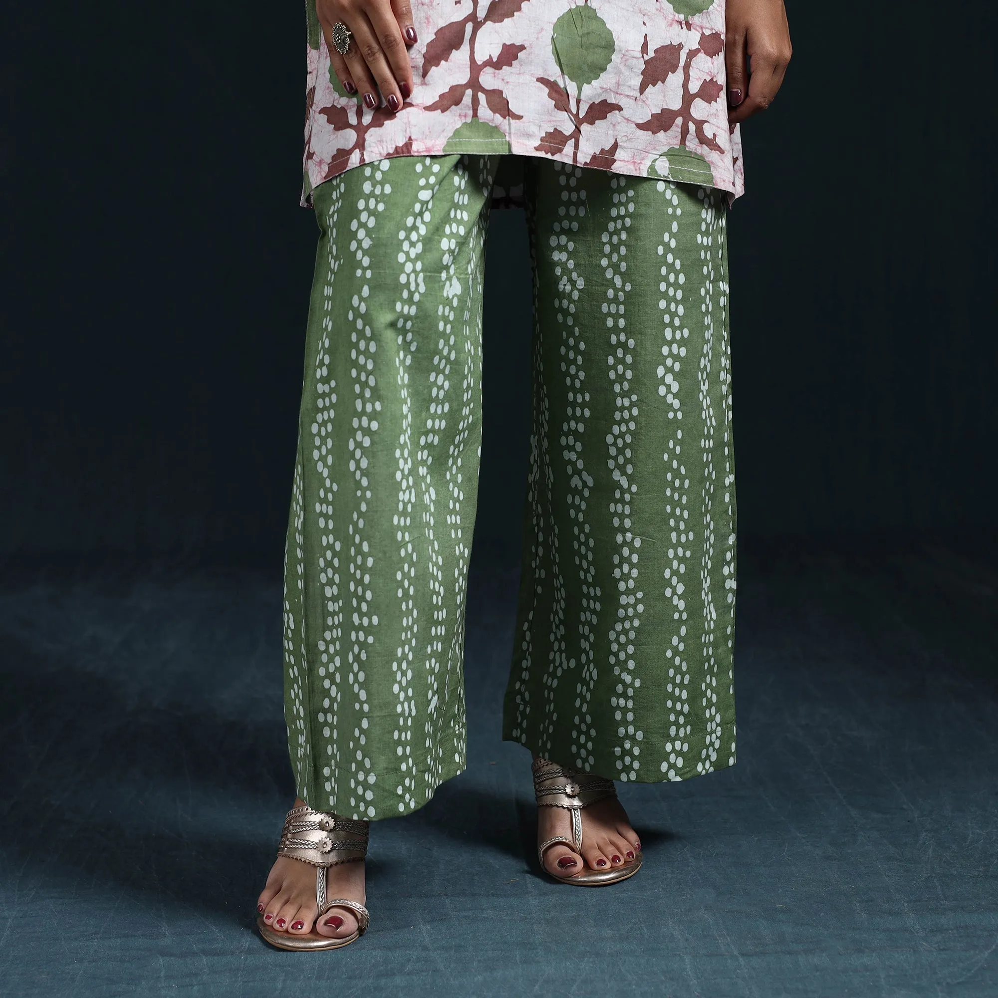 Green - Hand Block Batik Print Cotton Suit Set with Dupatta for women 06 sold by Itokri product image thumbnail 5