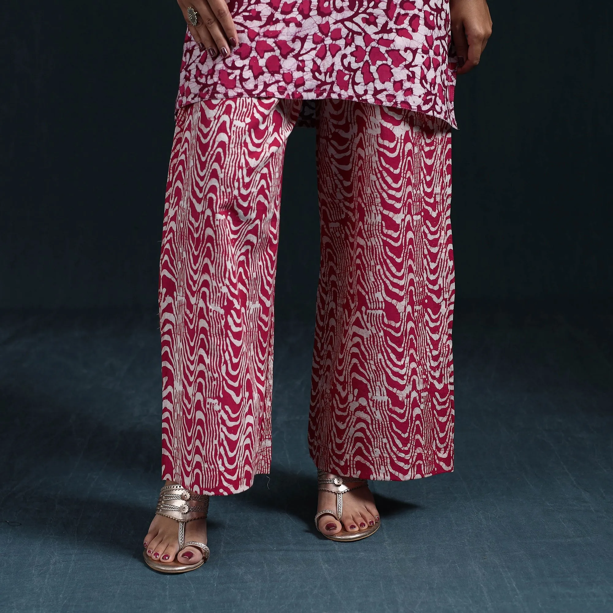 Red - Hand Block Batik Print Cotton Suit Set with Dupatta for women 05 sold by Itokri product image thumbnail 5