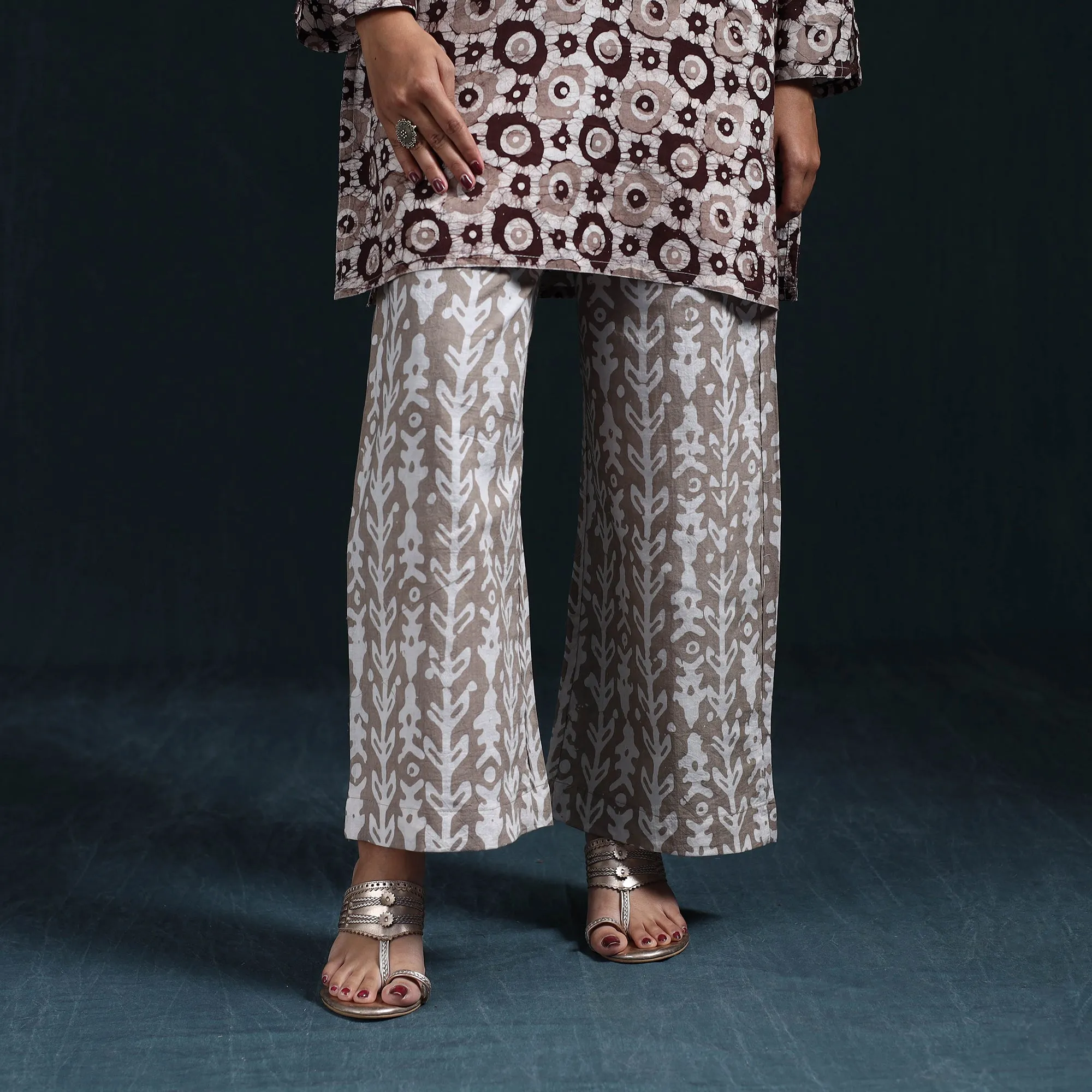 Brown - Hand Block Batik Print Cotton Suit Set with Dupatta for women 02 sold by Itokri product image thumbnail 5