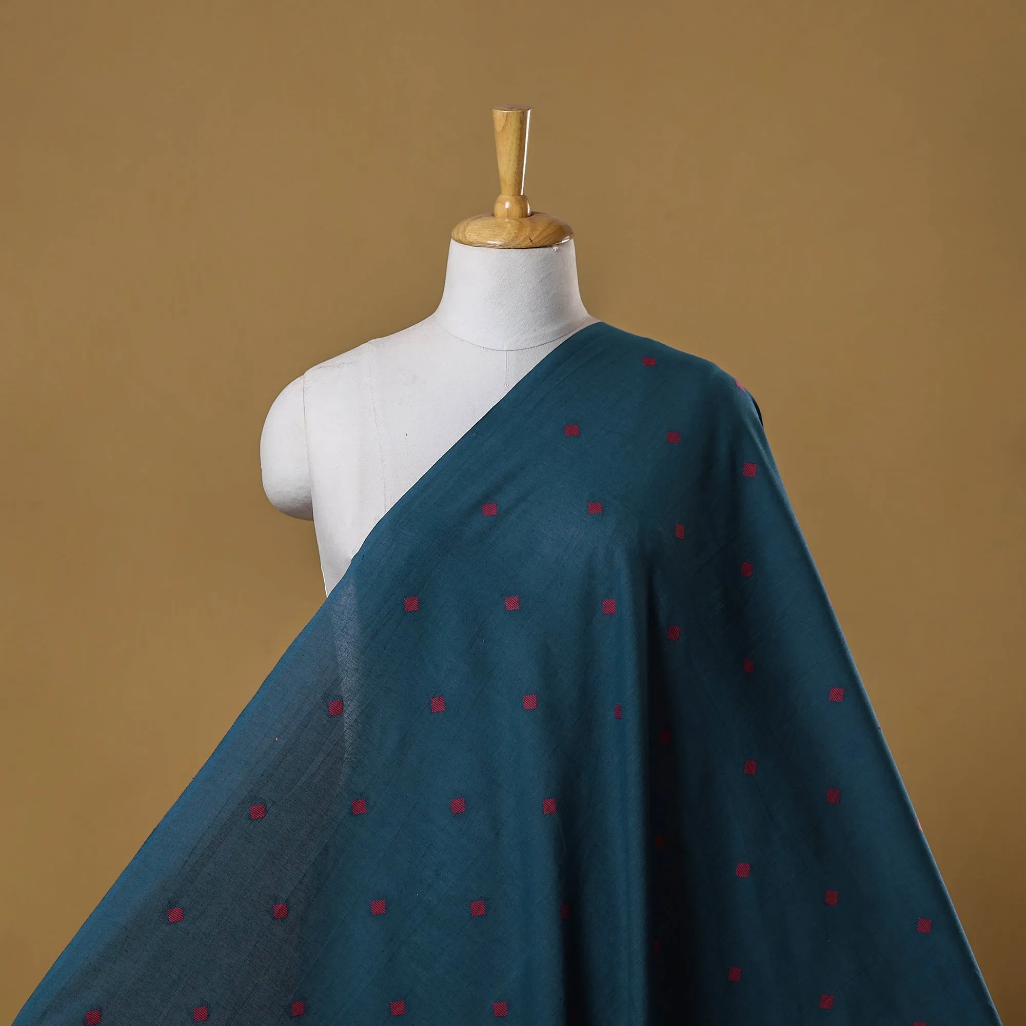 Blue - Prewashed Cotton Jacquard Fabric 09 sold by Itokri