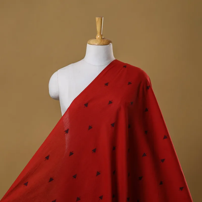 Red - Prewashed Cotton Jacquard Fabric 07 made by Itokri