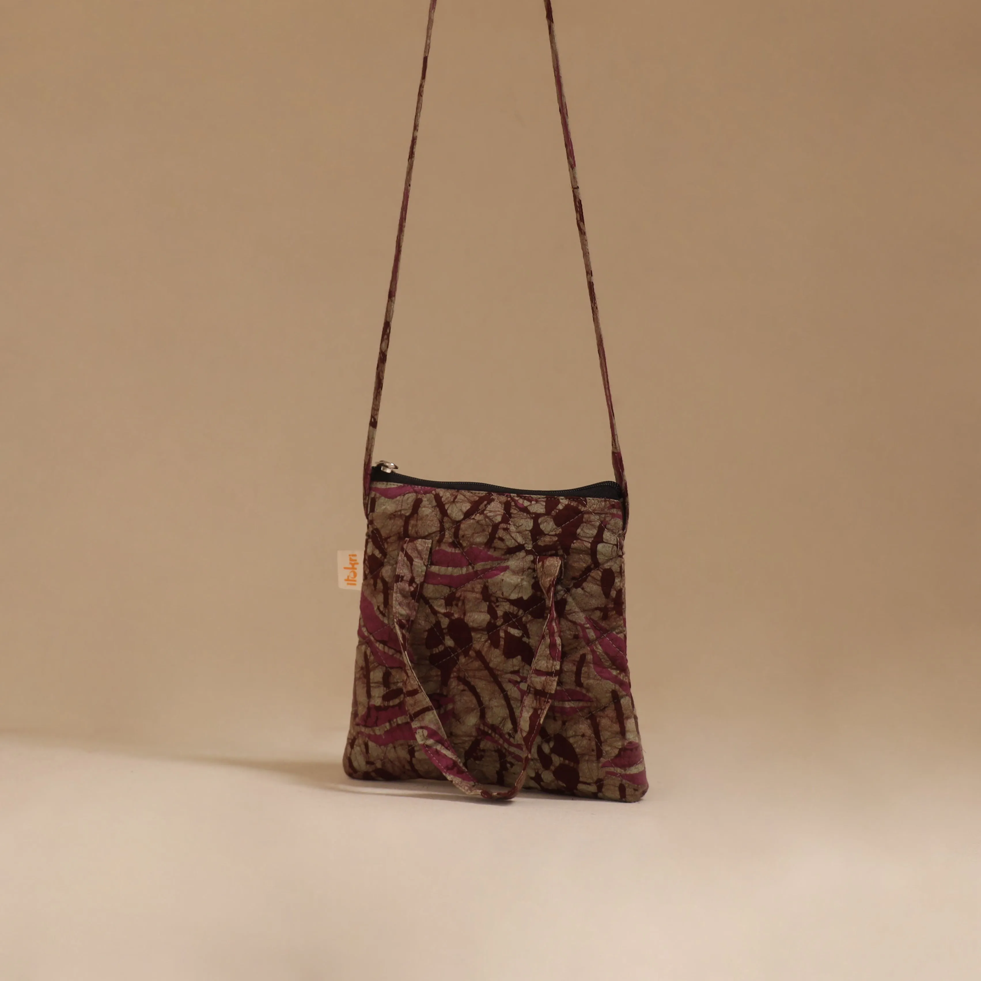 Brown - Handcrafted Quilted Sling Bag 41 sold by Itokri product image thumbnail 3