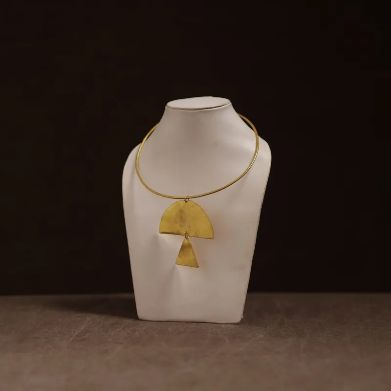 Yellow - Brass Metal Handcrafted Hasli Necklace 125 sold by Itokri