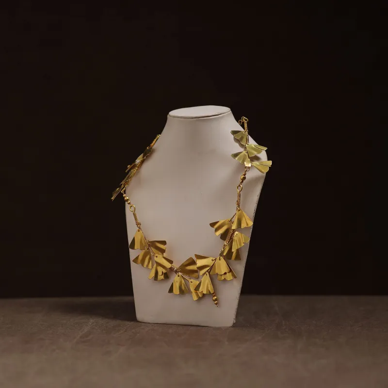 Yellow - Brass Metal Handcrafted Necklace 120 made by Itokri