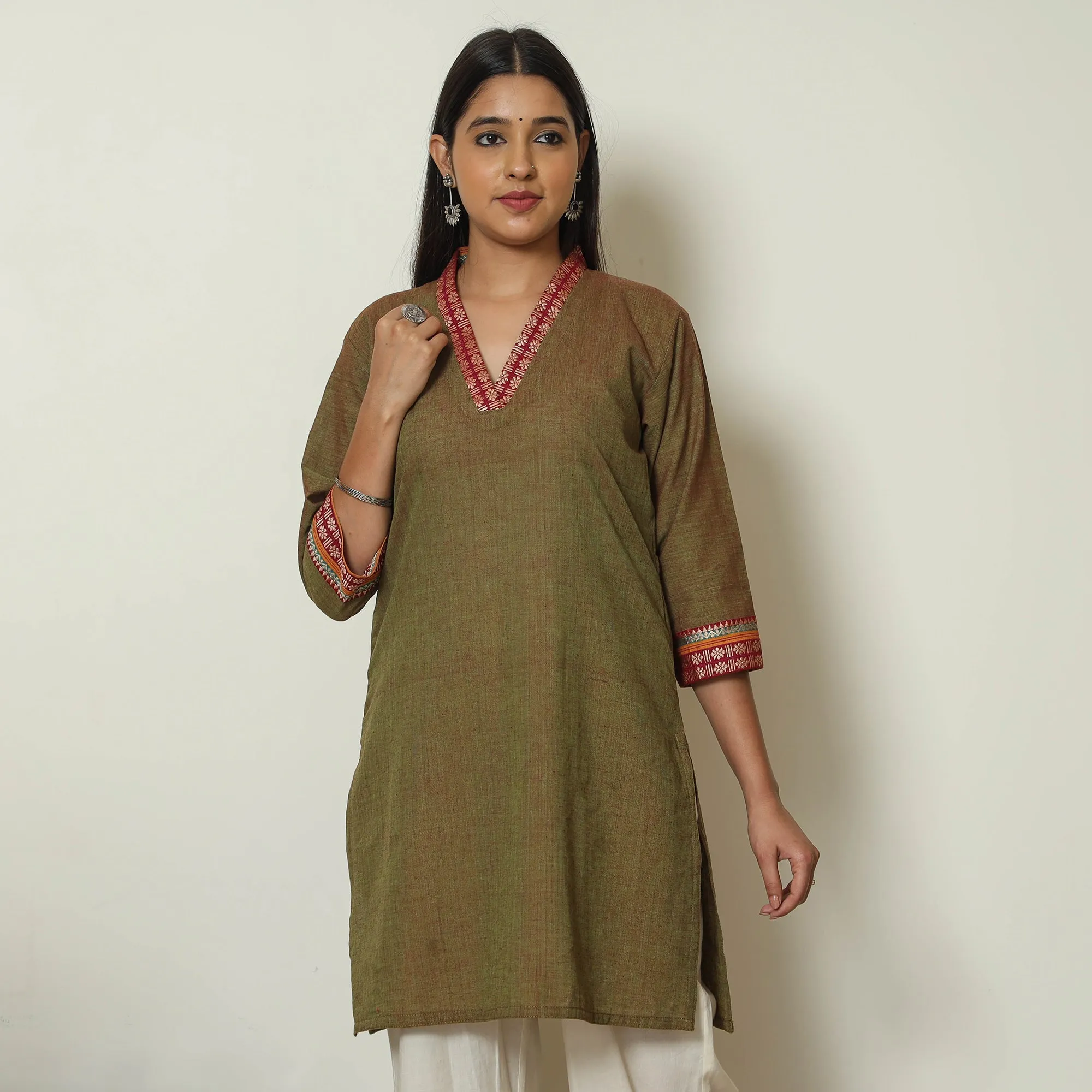 Green - Dharwad Cotton Short Kurta 17 sold by Itokri
