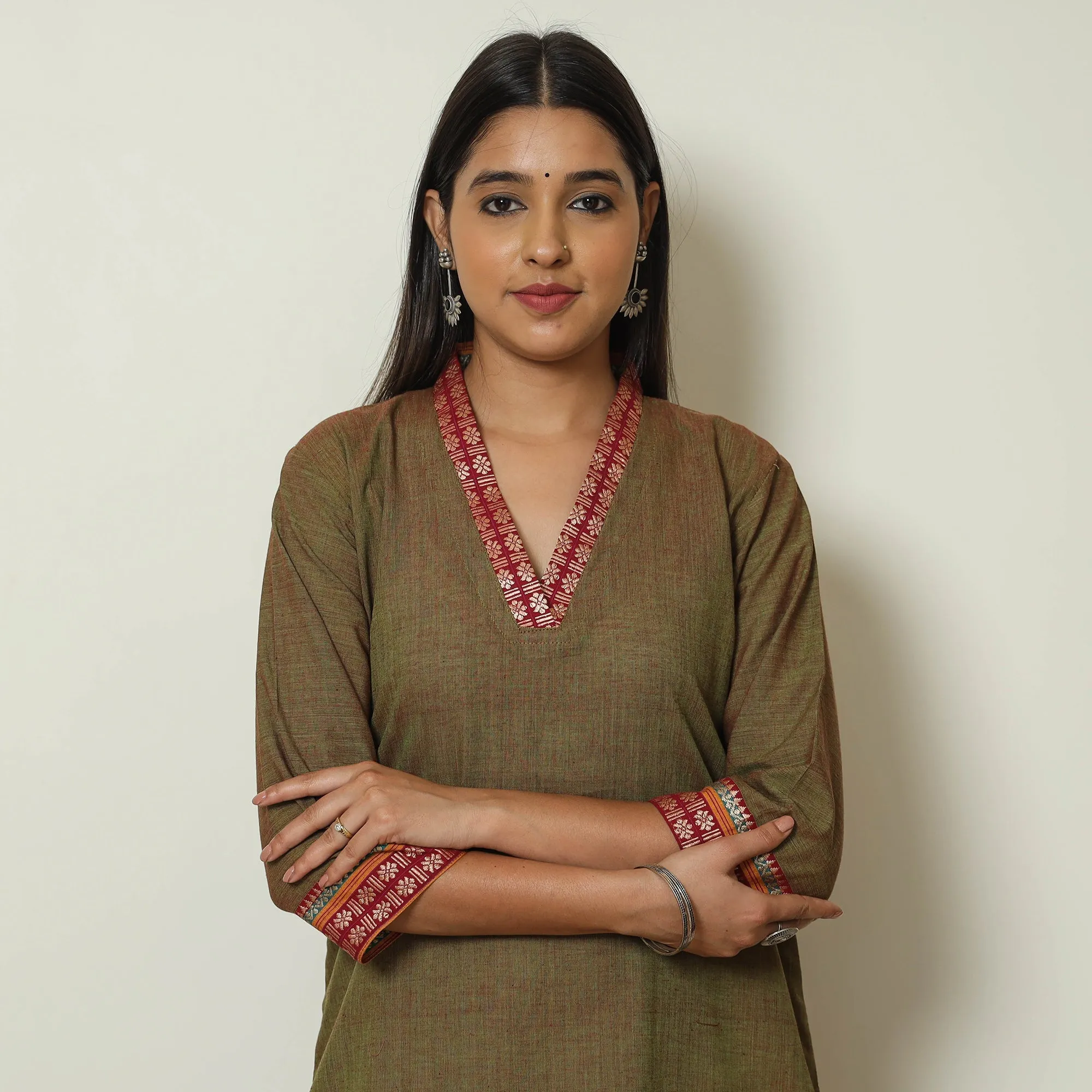 Green - Dharwad Cotton Short Kurta 17 sold by Itokri product image thumbnail 3