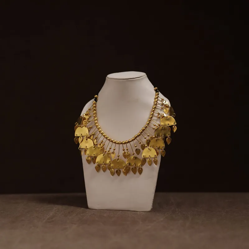 Yellow - Brass Metal Handcrafted Necklace 135 made by Itokri