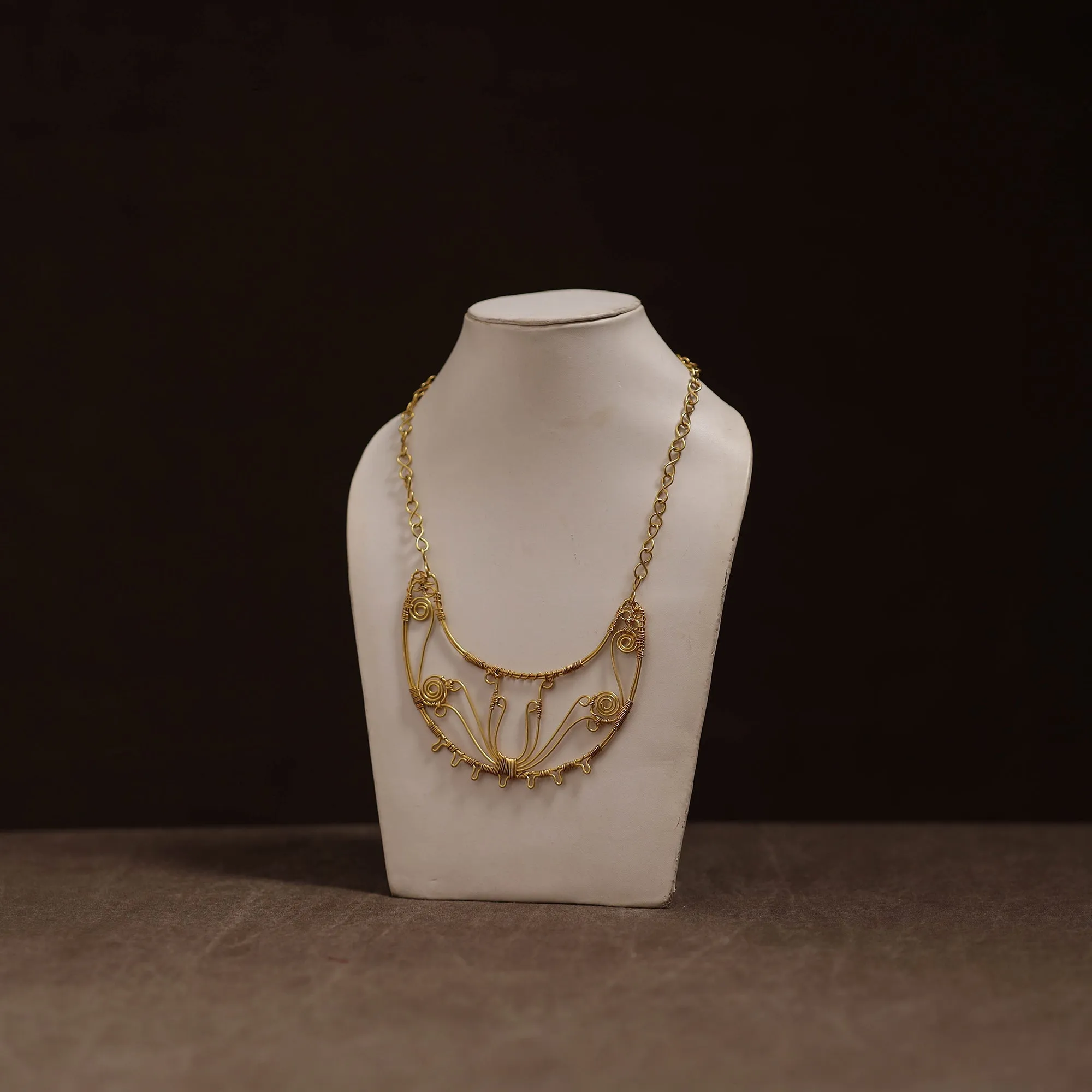 Yellow - Brass Metal Handcrafted Necklace 123 sold by Itokri
