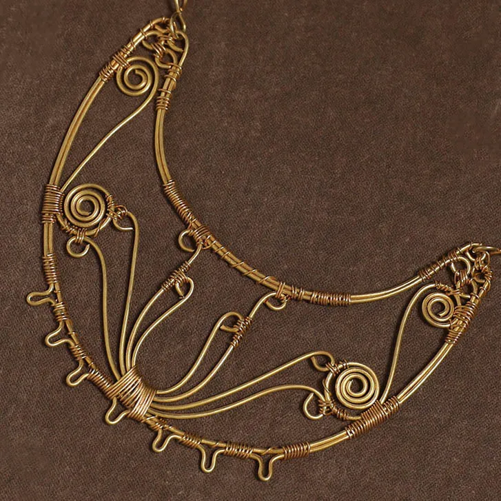 Yellow - Brass Metal Handcrafted Necklace 123 sold by Itokri product image thumbnail 3