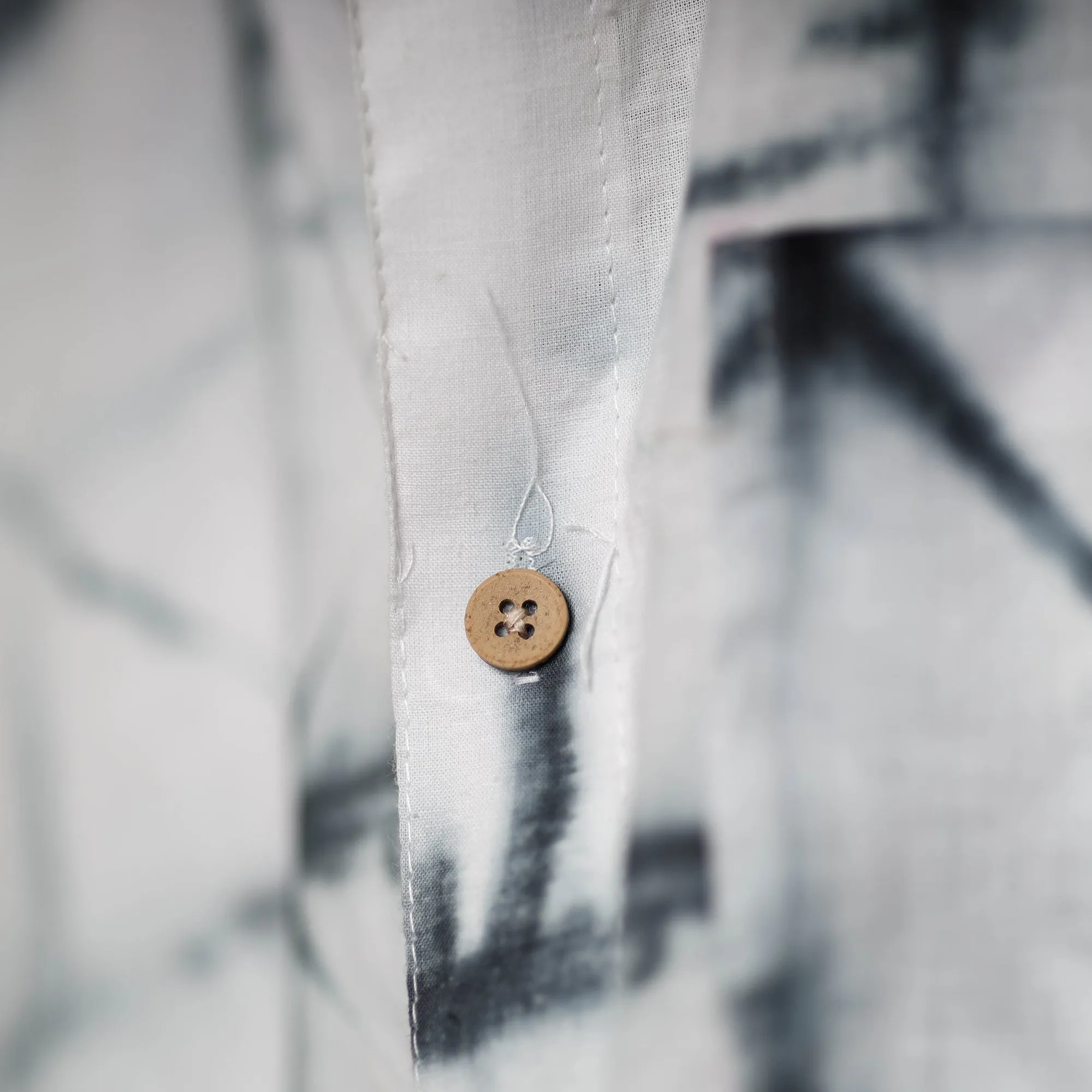 White - Shibori Tie-Dye Mul Cotton Men Half Sleeve Shirt sold by Itokri product image thumbnail 4