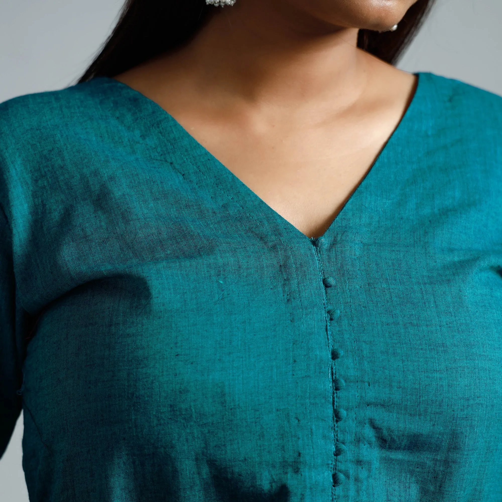 Pine Green Dharwad Cotton Long Kurta sold by Itokri product image thumbnail 5