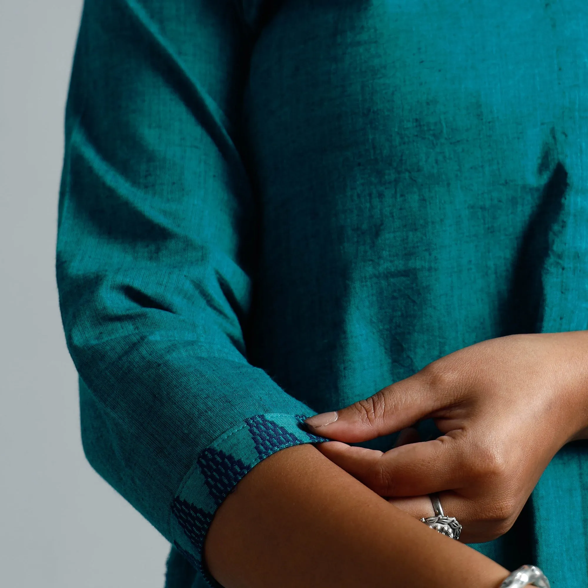 Pine Green Dharwad Cotton Long Kurta sold by Itokri product image thumbnail 4