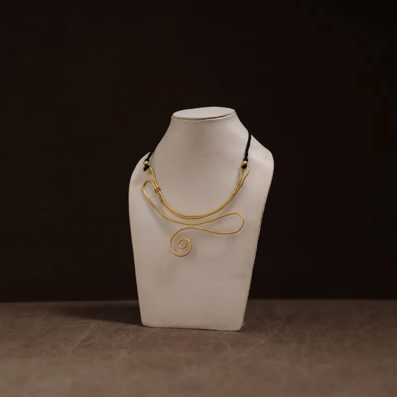 Yellow - Brass Metal Handcrafted Necklace 115 made by Itokri