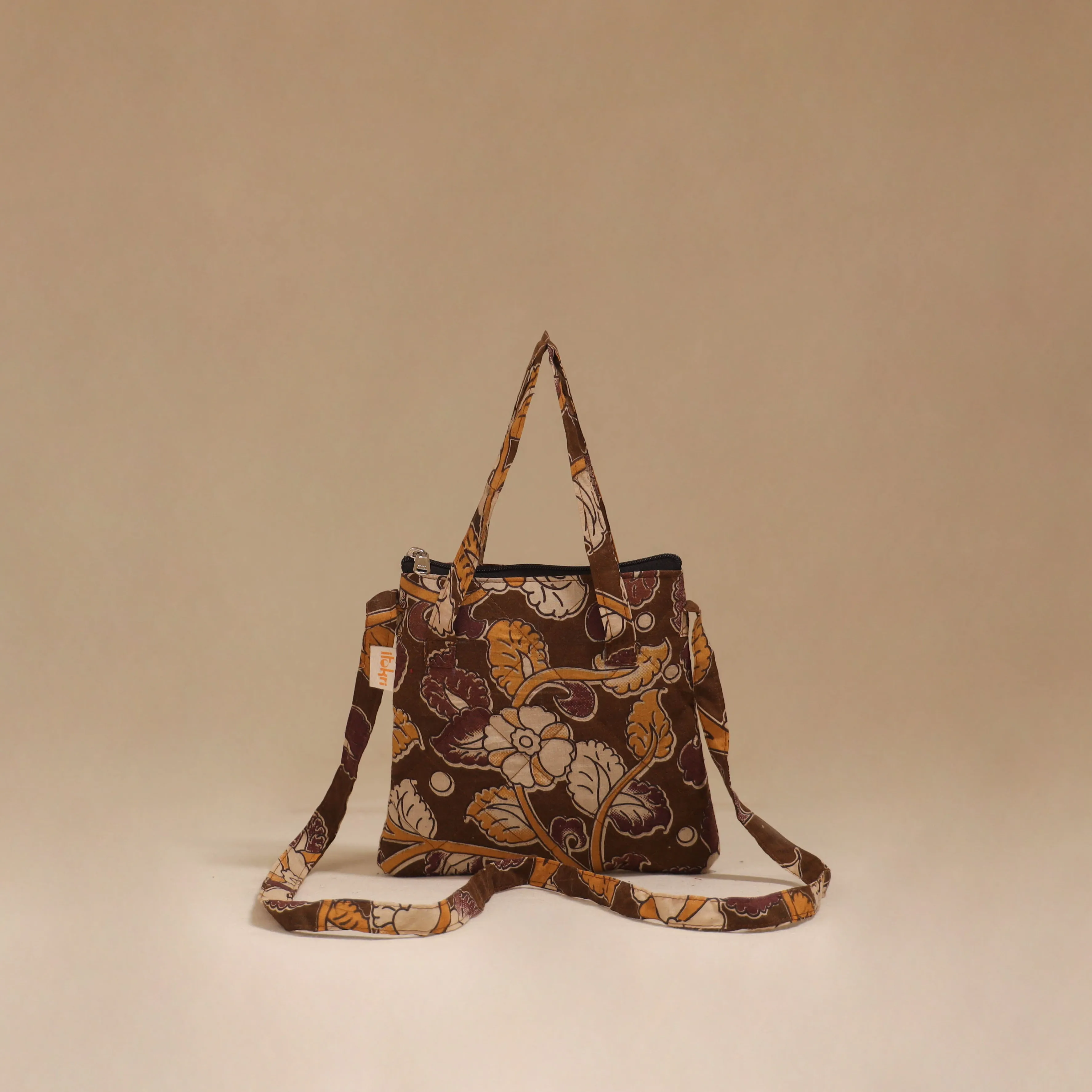 Brown - Handcrafted Quilted Sling Bag 23 sold by Itokri