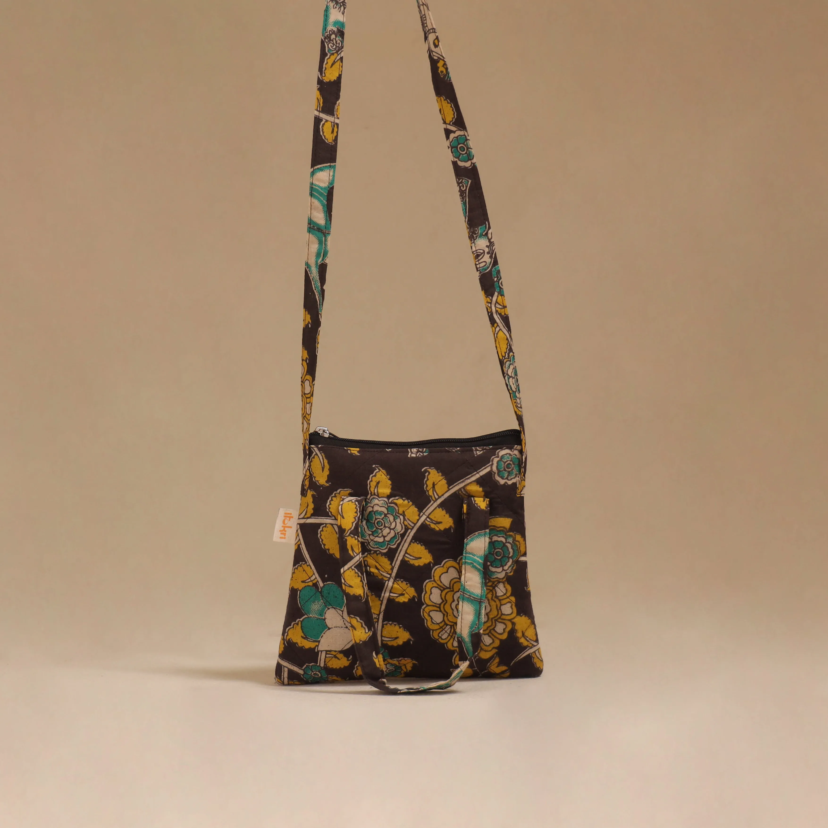 Black - Handcrafted Quilted Sling Bag 20 sold by Itokri product image thumbnail 3