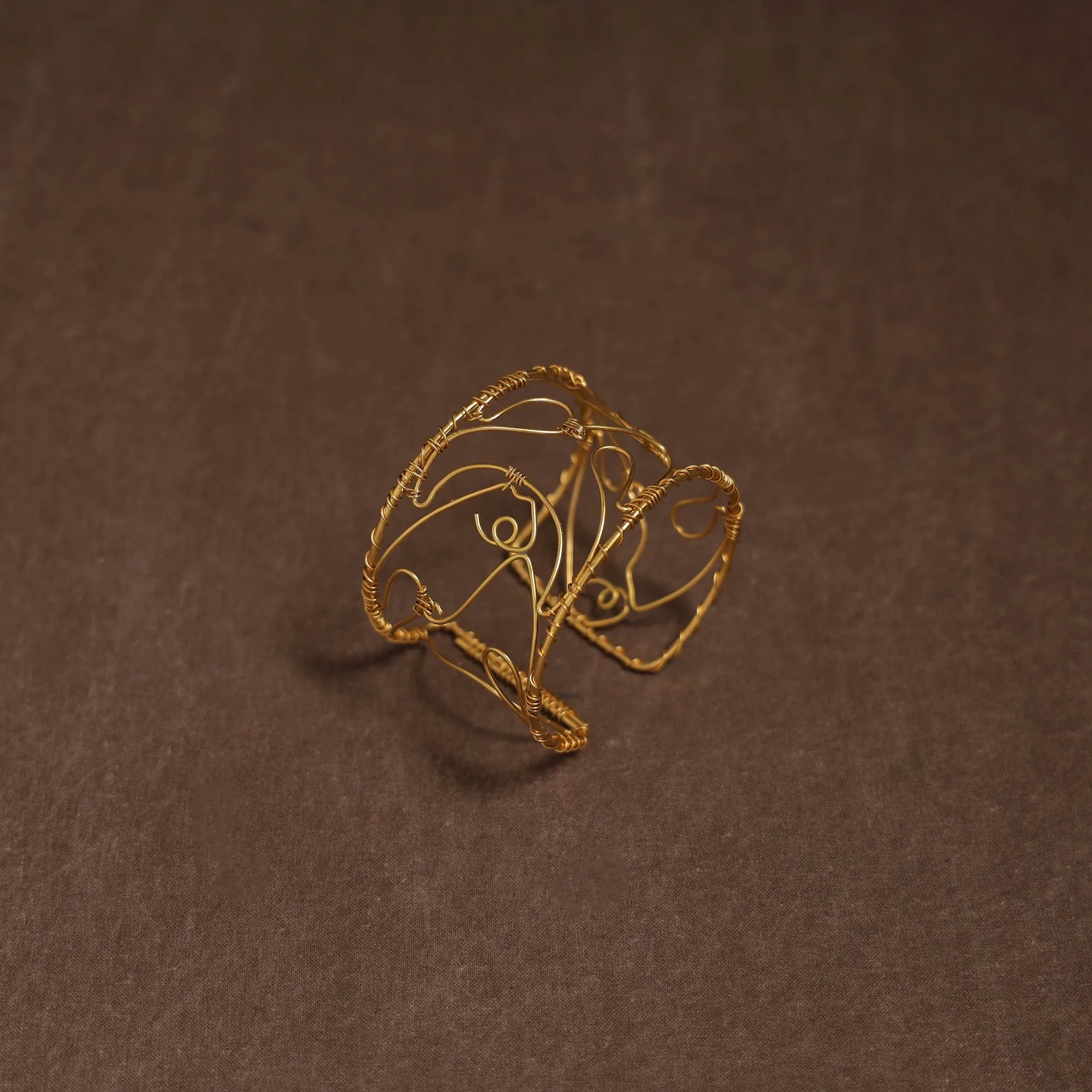 Yellow - Brass Metal Handcrafted Bracelet (Adjustable) 72 sold by Itokri