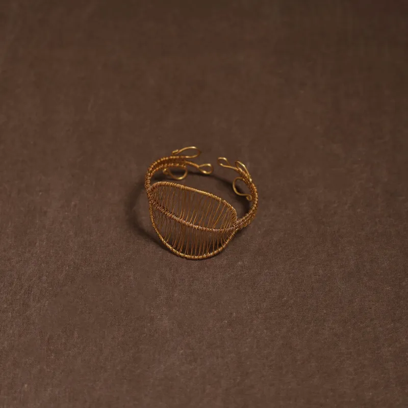 Yellow - Brass Metal Handcrafted Bracelet (Adjustable) 71 made by Itokri