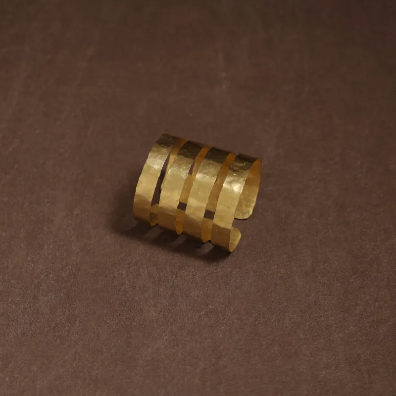 Yellow - Brass Metal Handcrafted Cuff Bracelet (Adjustable) 69 made by Itokri