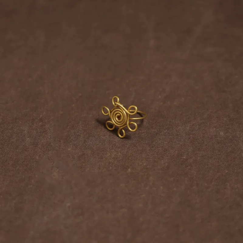 Yellow - Brass Metal Handcrafted Ring 13 made by Itokri