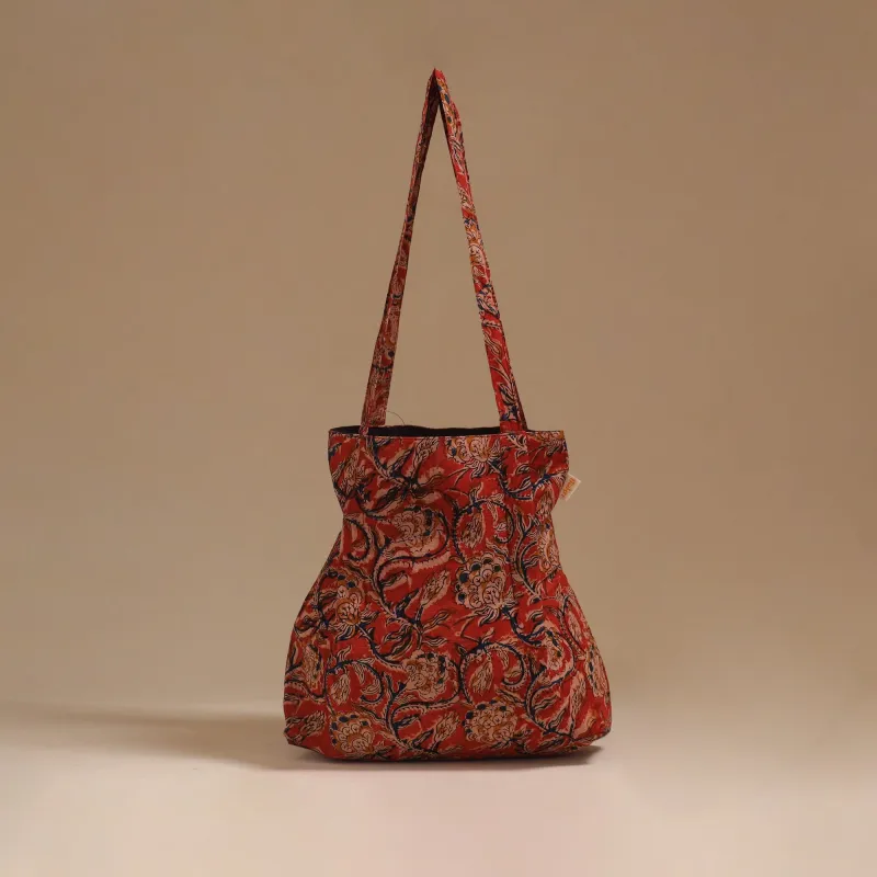 Red - Handcrafted Fabric Jhola Bag  87 made by Itokri
